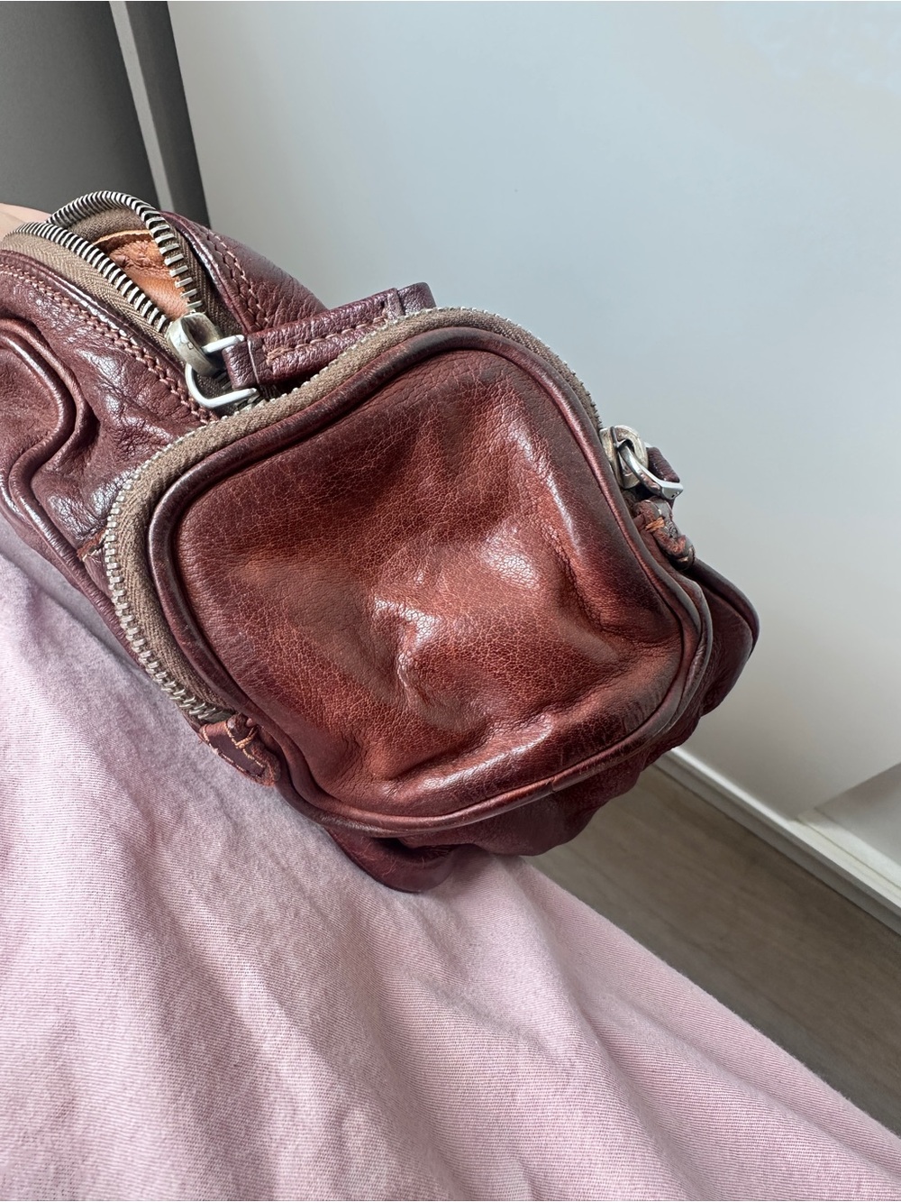 Prada Vintage Washed Leather Top-handle Bag - Picture 6 of 8